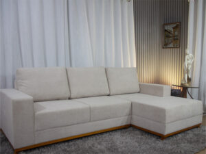 Sofá 3 Lugares 2,50 m Bege Bouclé Chaise Lays Plus