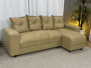 Sofá de 4 Lugares Bege 607 Chaise Ane Plus